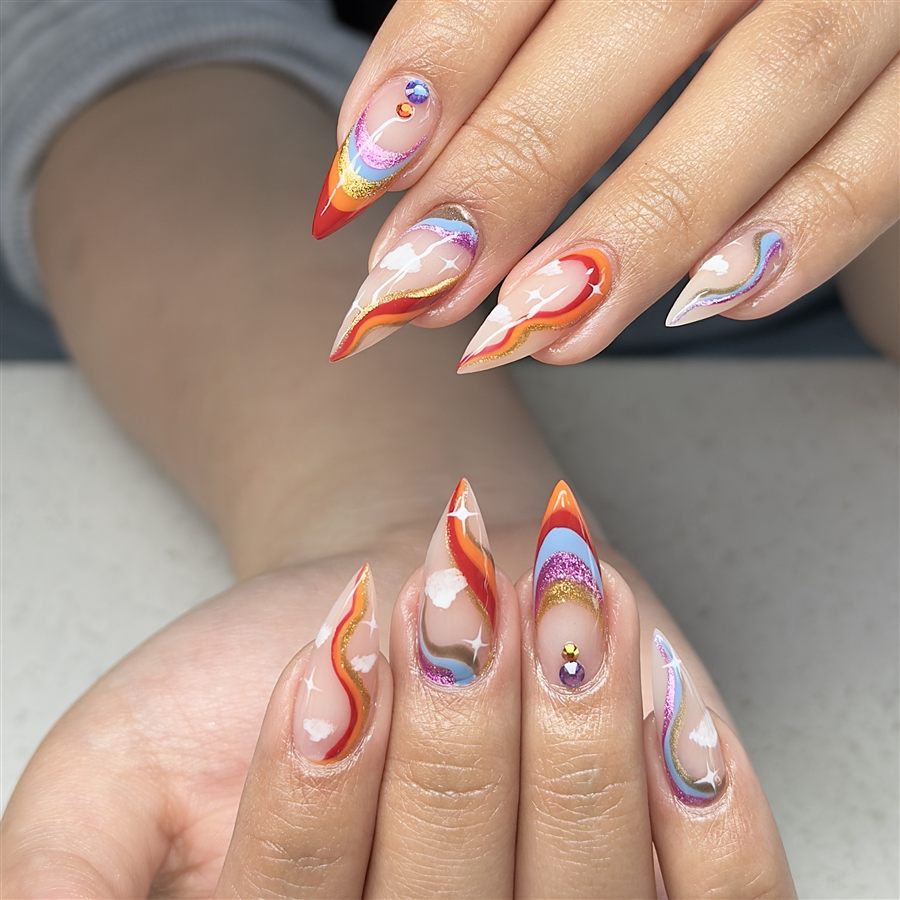 Custom nail art design